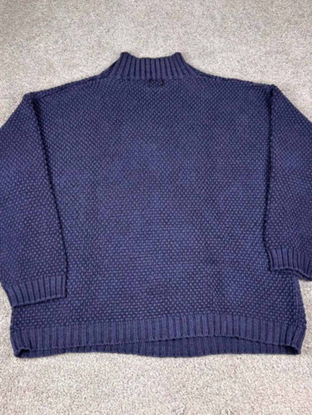 Vintage Gap Sweater Women Medium Blue Pullover Boxy Cable Knit Textured 90s Y2K - Picture 7 of 8